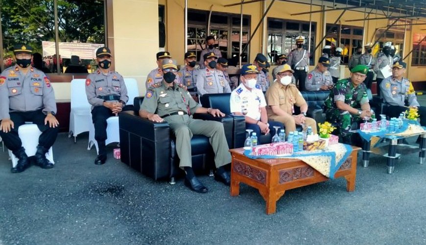 Sekda Ikuti Apel Gelar Pasukan Operasi Patuh Intan di Polres Banjar