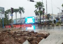Dampak Proyek Etalase Kota Martapura, Traffic light Simpang Empat Batuah Tak Difungsikan
